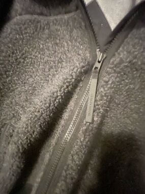 Canada Goose Black and Gray Sherpa Fleece Zip Jacket
